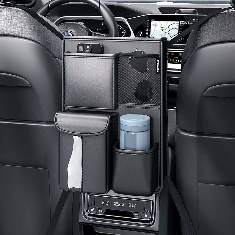 Purse Holder for Car - Net Pocket Handbag Holder - Delicate Leather