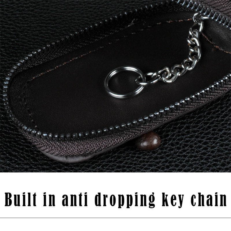 Custom Logo Universal Leather Portable Luxury Car Key Keychain Holder Case - Delicate Leather