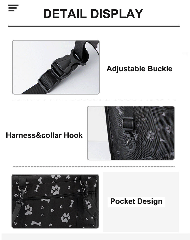 Dog Car Booster Seat - Safe Travel Artifact, Portable Pet Car Seat Cover for Dogs and Cats - Delicate Leather