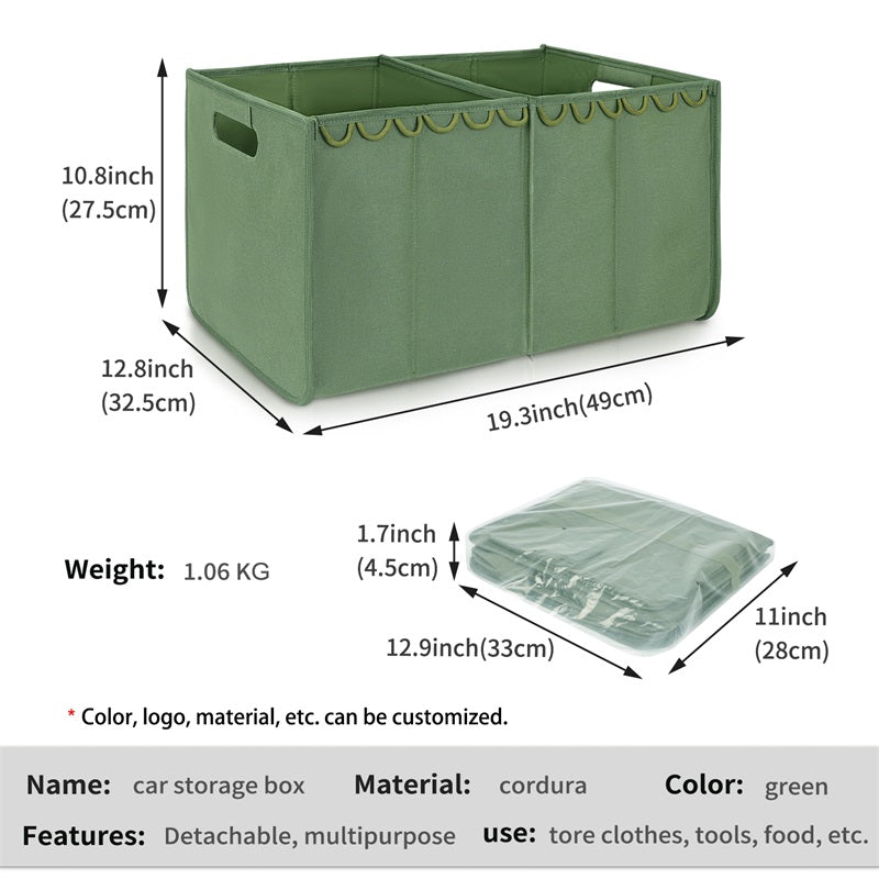 Heavy Duty Foldable Car Accessories Cargo Storage Container - Multi-Purpose Car Trunk Organizer - 1 Pack - Delicate Leather