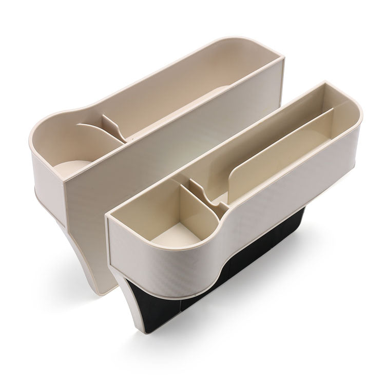 Car Seat Gap Filler Organizer, Custom Fir For Your Cars, Auto Car Console Gap Filler Organizer - Waterproof Plastic Storage with Phone and Cup Holder - Delicate Leather