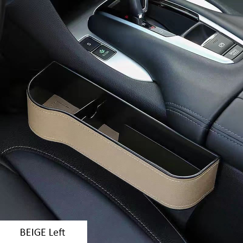 Car Seat Gap Filler Organizer, Custom For All Cars, Multifunctional Car Seat Gap Organizer with Cup Holder - PU Leather Seat Console Storage Box (1PCS) - Delicate Leather