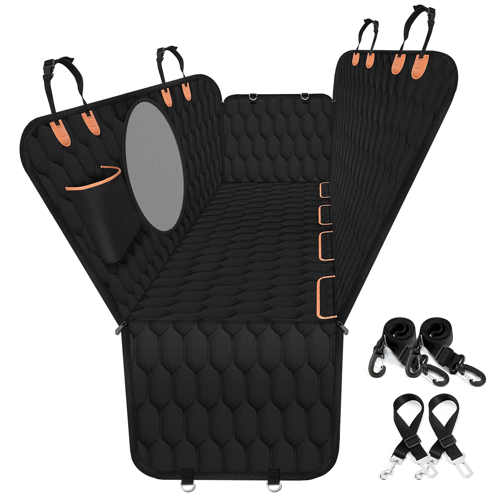 Durable Quilted Waterproof Pet Dog Hammock Carrier Car Seat Cover - Delicate Leather