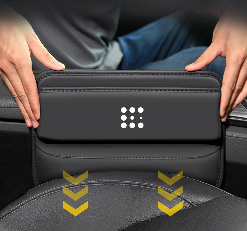 Delicate Leather Car Seat Gap Filler Organizer, Custom Fir For Your Cars, PU Leather Car Organizer Bag - Back Seat Organizer & Side Gap Filler with Storage Box - Delicate Leather