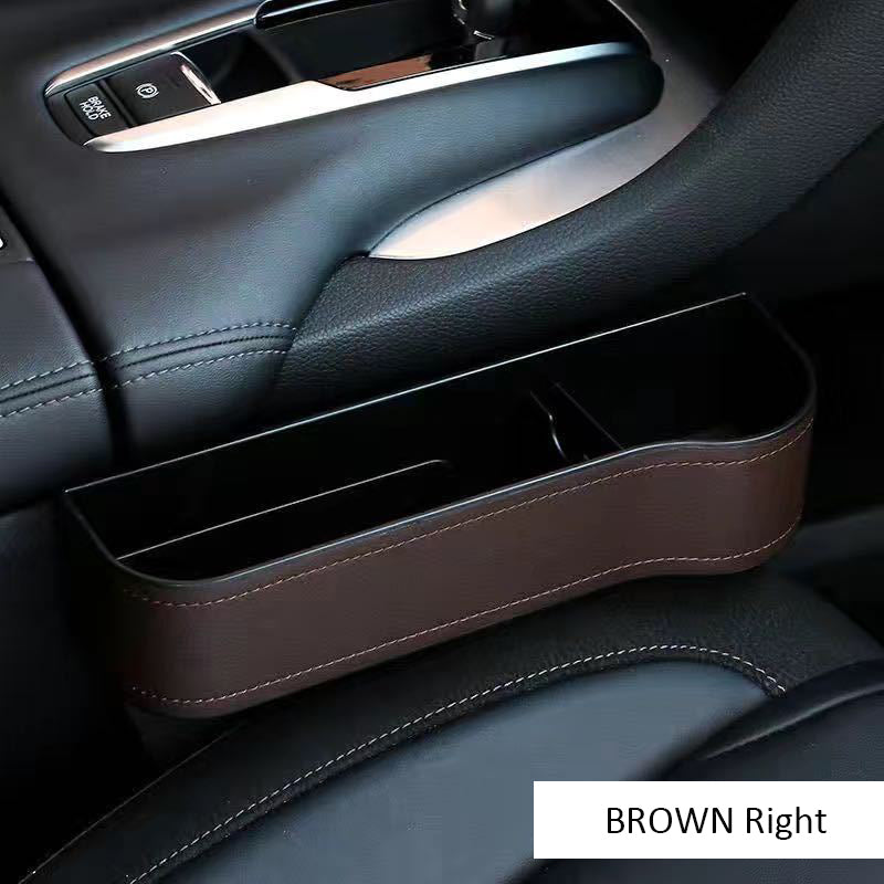 Car Seat Gap Filler Organizer, Custom For All Cars, Multifunctional Car Seat Gap Organizer with Cup Holder - PU Leather Seat Console Storage Box (1PCS) - Delicate Leather