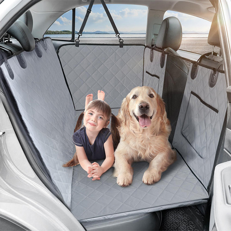 Back Seat Extender Dog Car Seat Cover Camping Air Mattress Hammock Travel Bed Non-Inflatable Car Bed Mattress for Car SUV Truck - Delicate Leather