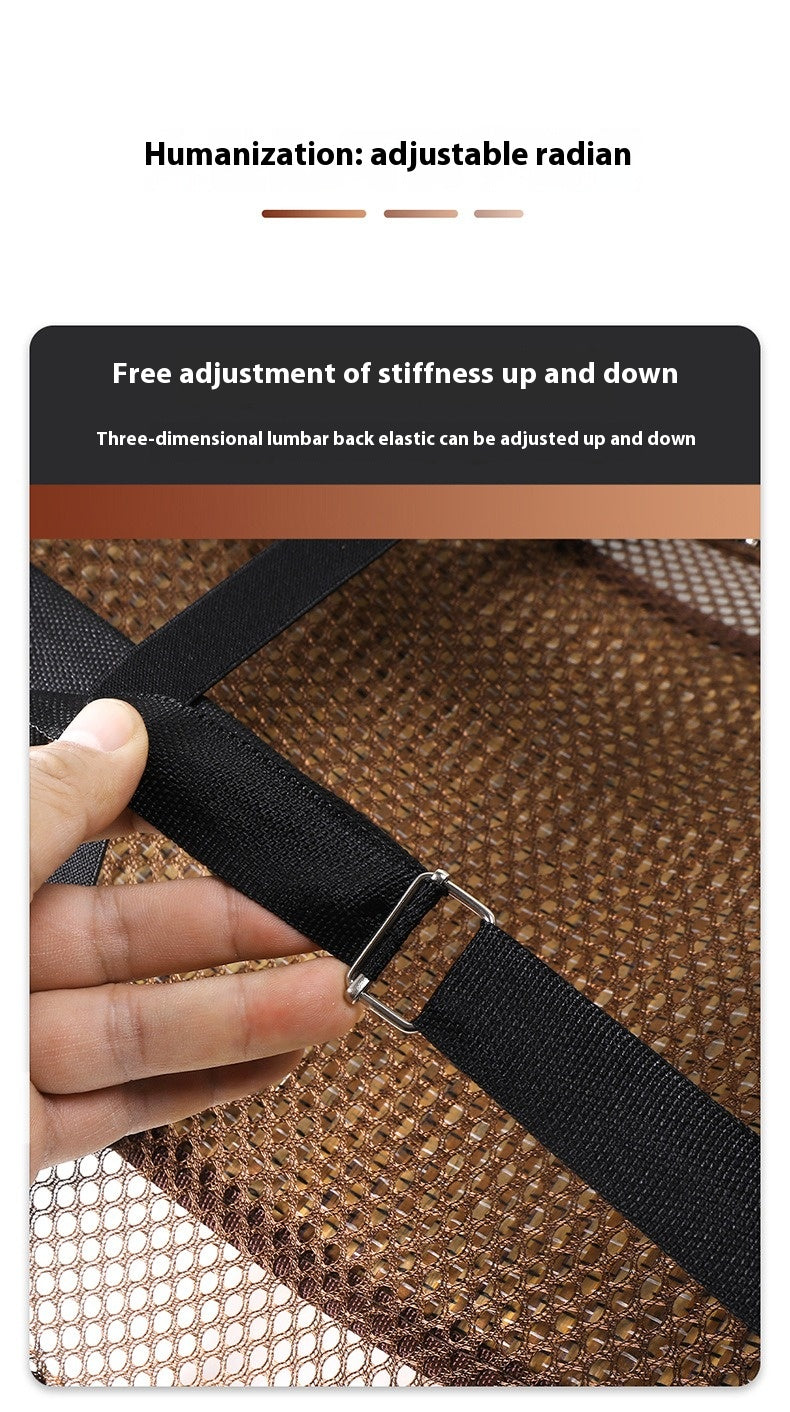 Breathable Backrest Universal Size Car Back Support Seat - 3D Printing Cooling Lumbar Support Mesh - Delicate Leather