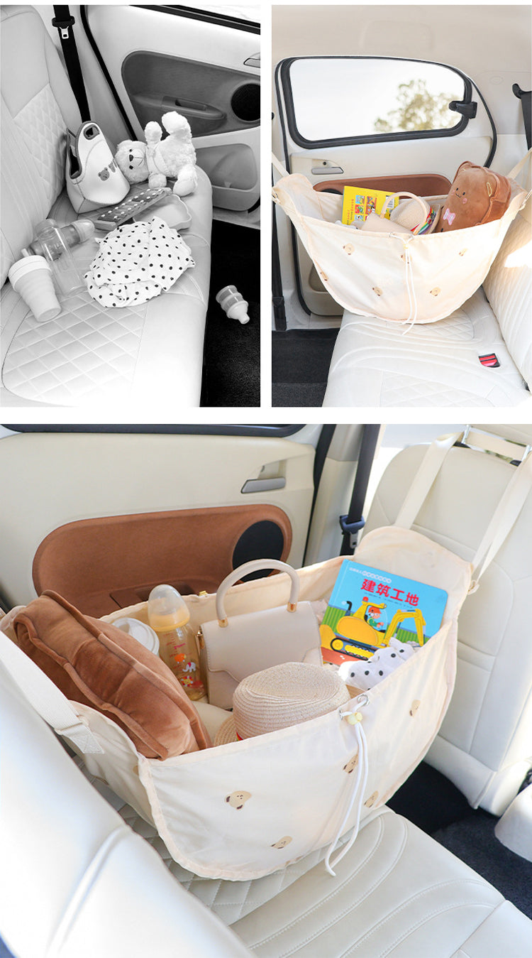 Multifunction Kids Toy Sundries Tote Bag Organizer - Car Seat Travel Bag and Car Seat Storage Bags - Delicate Leather