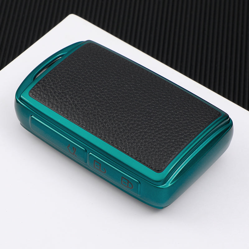 Leather Style TPU Car Key Case - Car Key Shell Cover - Delicate Leather
