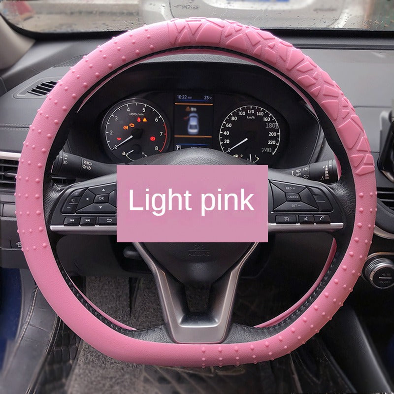 Custom Logo 13-16 Inch Round D Shape Universal Anti-Slip Silicone Colorful Sport Car Steering Wheel Cover