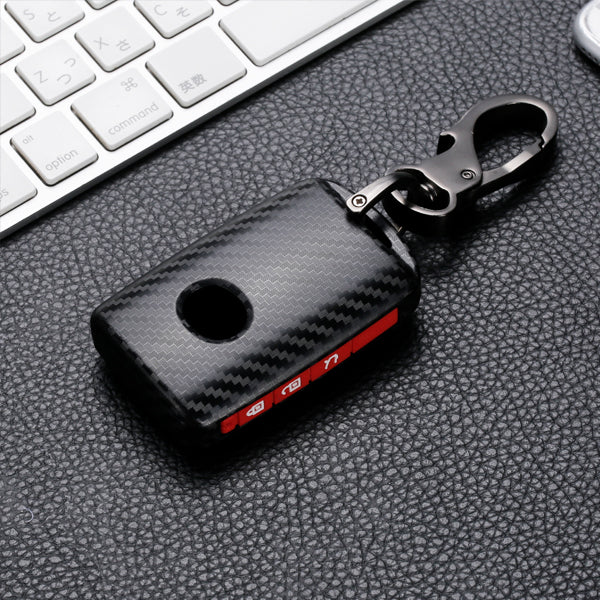 Car Accessories Manufacture Remote Key Silicone Carbon Fiber Case Shell Holder Protection Cover - Delicate Leather