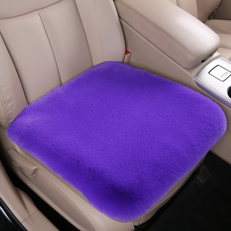 Luxury 9-Piece Set Fur Car Seat Cover Cushion with Neck Pillow for Winter - Delicate Leather