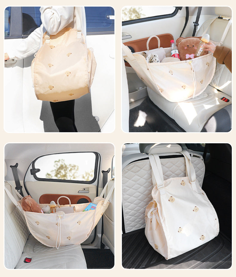 Multifunction Kids Toy Sundries Tote Bag Organizer - Car Seat Travel Bag and Car Seat Storage Bags - Delicate Leather