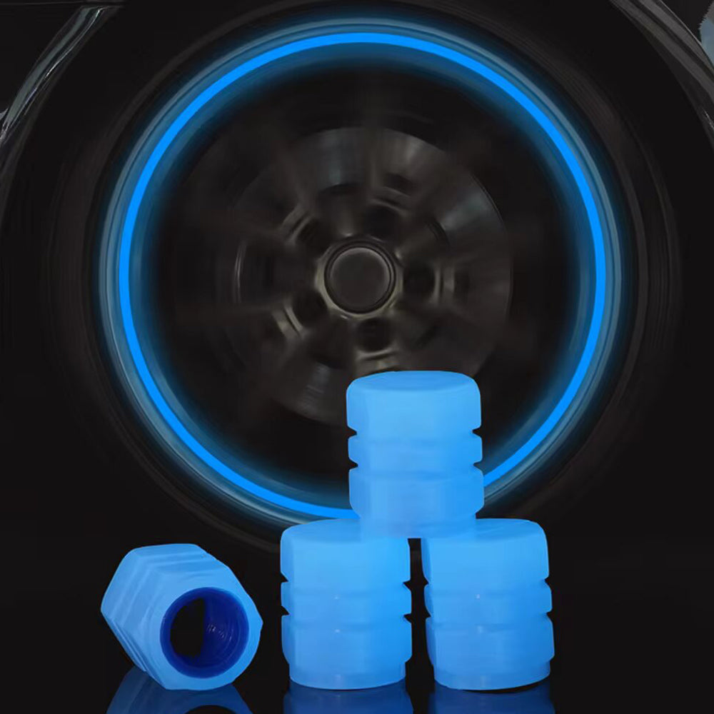 Luminous Tire Valve Hat - Glowing Dust Proof Cover Car Tire Wheel Hub Auto Accessories - Delicate Leather