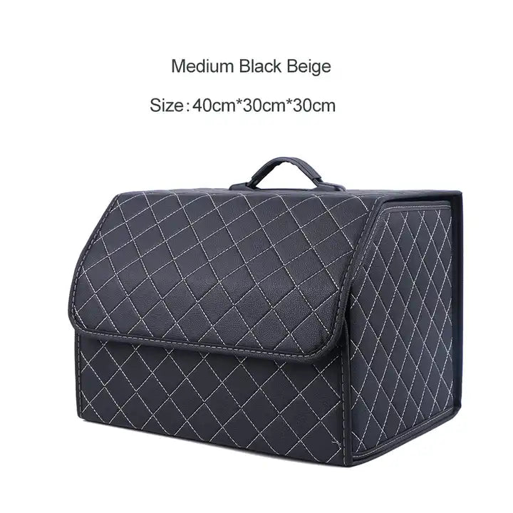 Big Trunk Organizer, Cargo Organizer SUV Trunk Storage Waterproof Collapsible Durable Multi Compartments LE12994 - Delicate Leather
