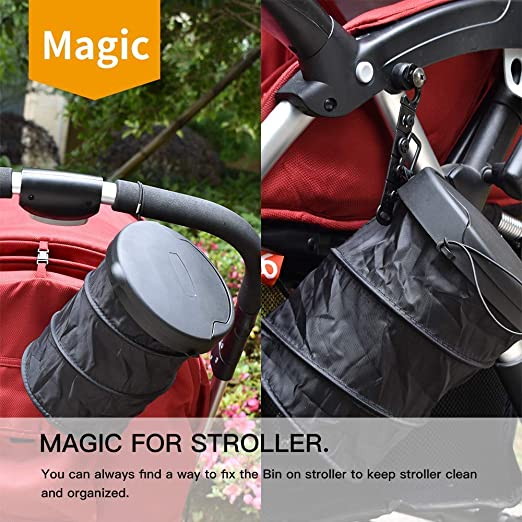 Foldable Hanging Truck-Mounted Folding Trash Can for Automobiles, Car Accessories - Delicate Leather