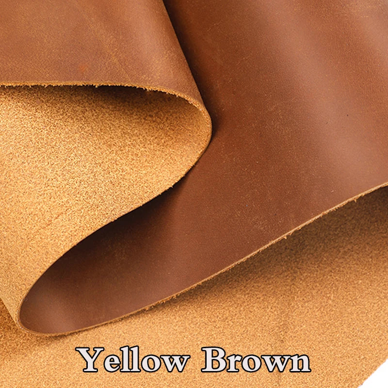 2mm Dark Orange Natural Cow Skin Leather - Crazy Horse Leather
