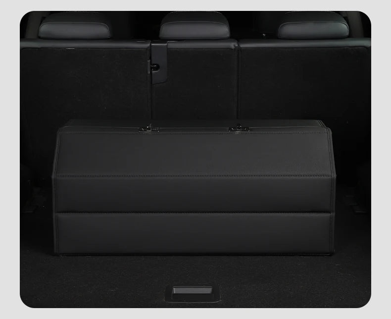 Car Storage Organizer, Cargo Organizer SUV Trunk Storage Waterproof Collapsible Durable Multi Compartments - Delicate Leather