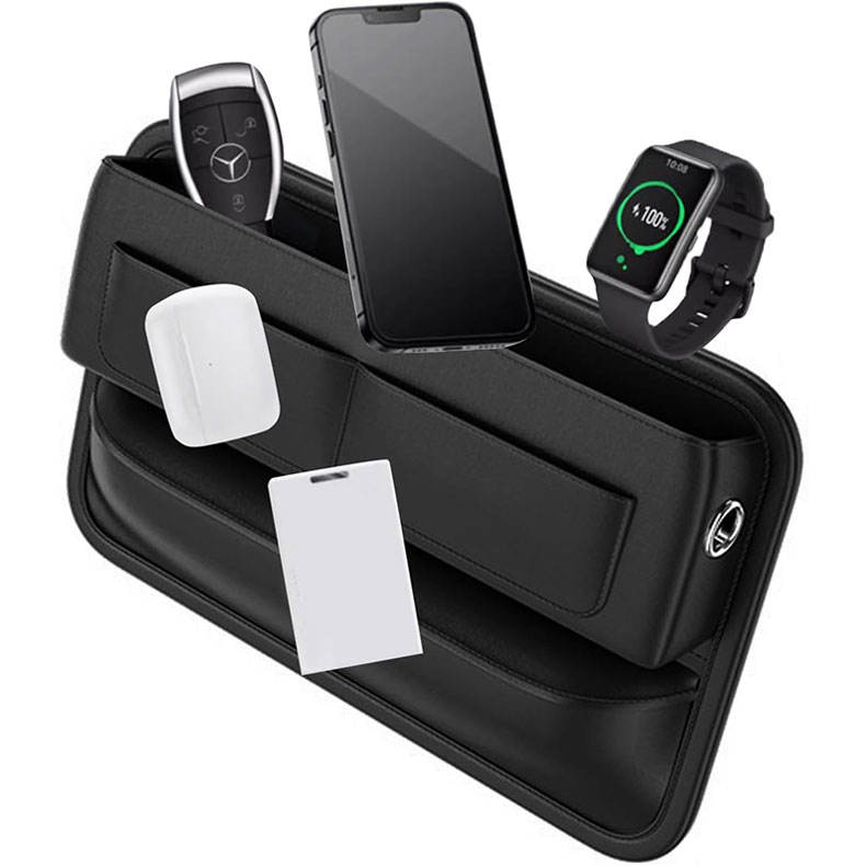 Car Seat Gap Filler Organizer, Custom Fir For Your Cars, 2024 Universal PU Leather Car Seat Side Gap Filler Organizer - Car Auto Interior Accessories Console Side Front Seat Storage Box - Delicate Leather