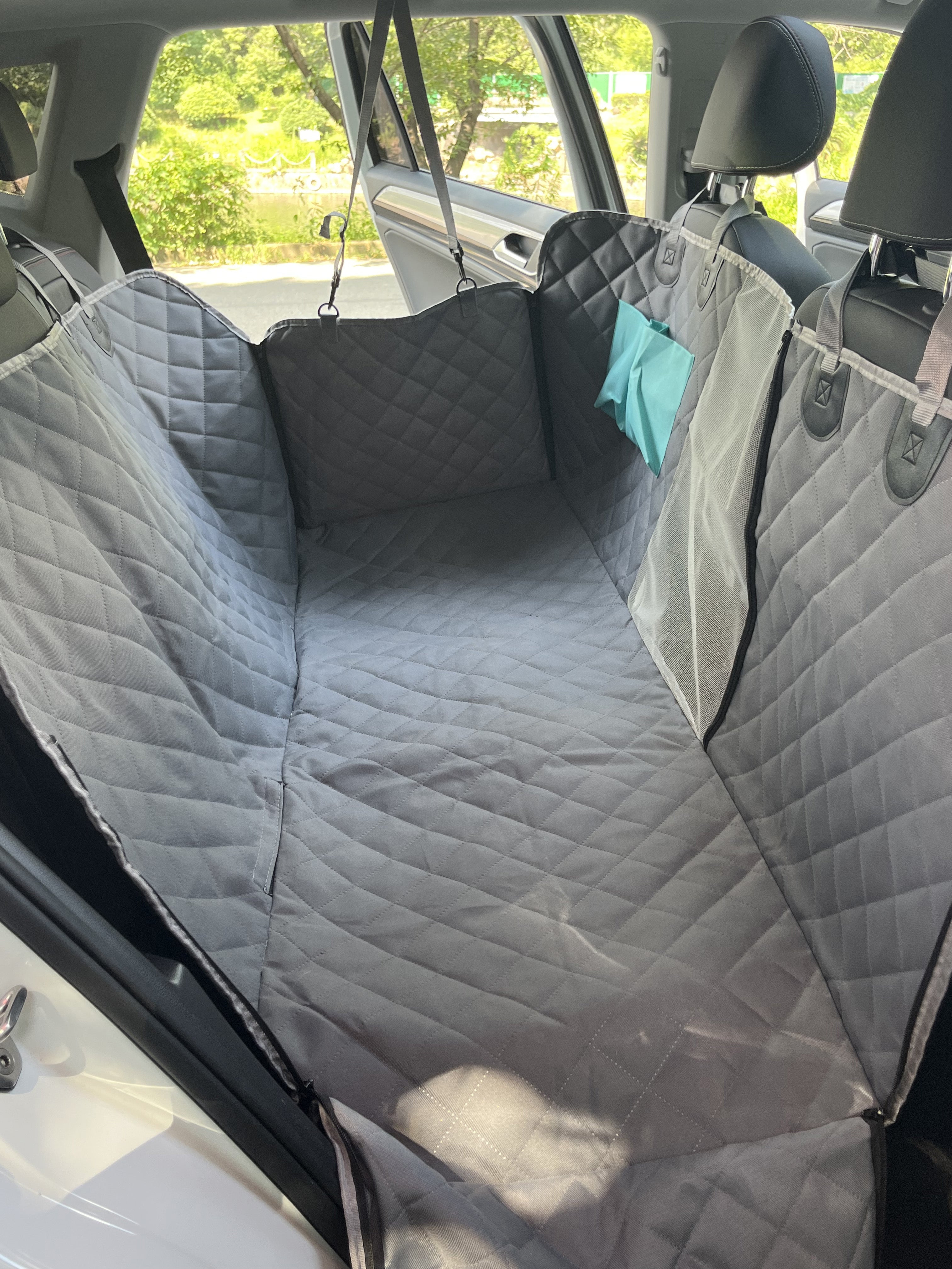 Waterproof Pet Car Mat Protector Hammock with Mesh Window and Pockets