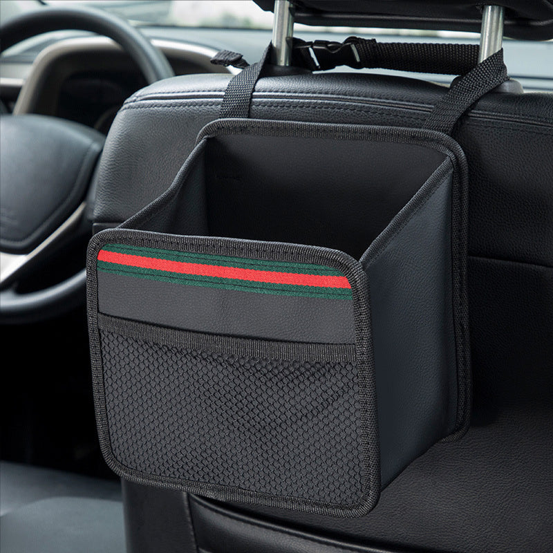 Car Folding Waterproof Hanging Leather Trash Can - Chair Back Storage Box - Delicate Leather