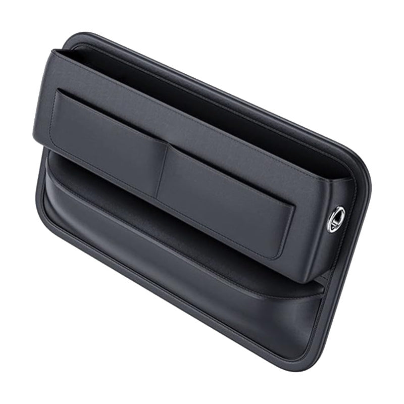 Car Seat Gap Filler Organizer, Custom For All Cars, Universal PU Leather Console Side Front Seat Storage Box - Car Seat Gap Filler and Organizer - Delicate Leather