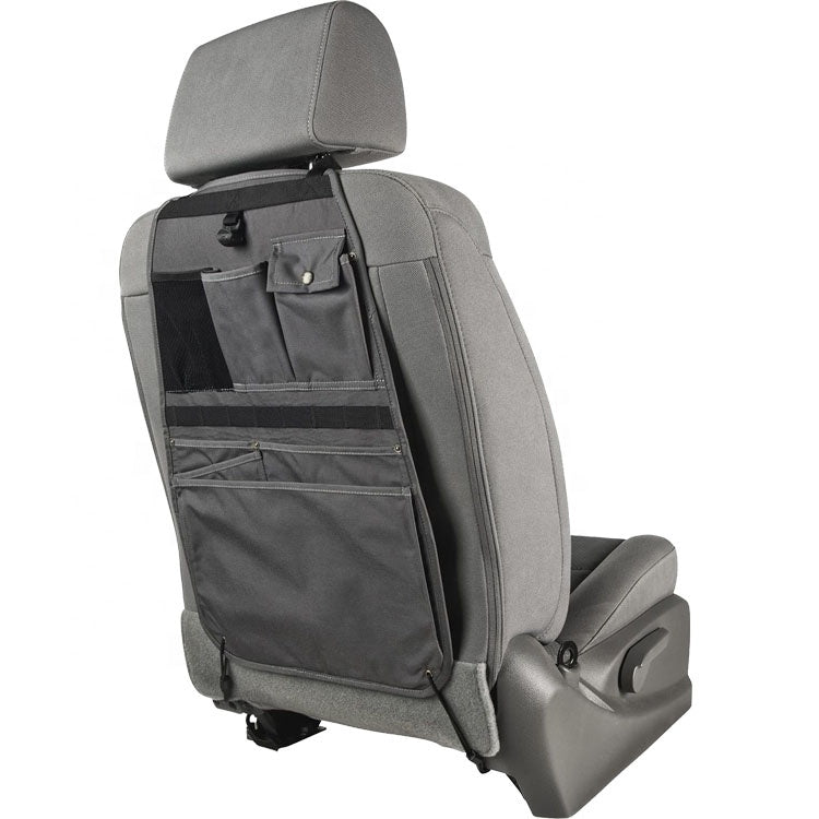 Car Backseat Organizer with Tablet Holder, Storage Pockets, and Food Tray - Car Seat Back Protector, Custom Fit For Your Cars, Car Accessories - Delicate Leather