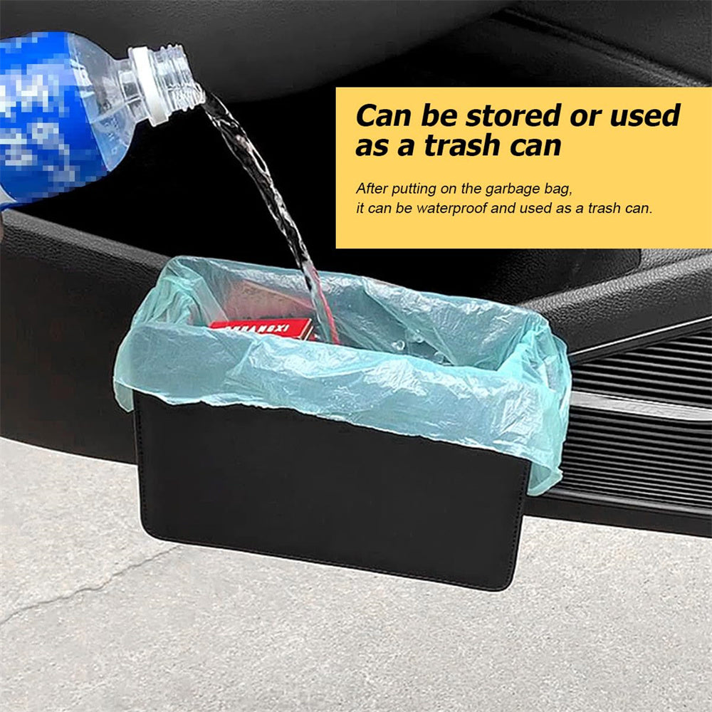 Car Trash Bin - Portable Leak Proof Waterproof Leather Foldable Mini Car Trash Can, Car Accessories