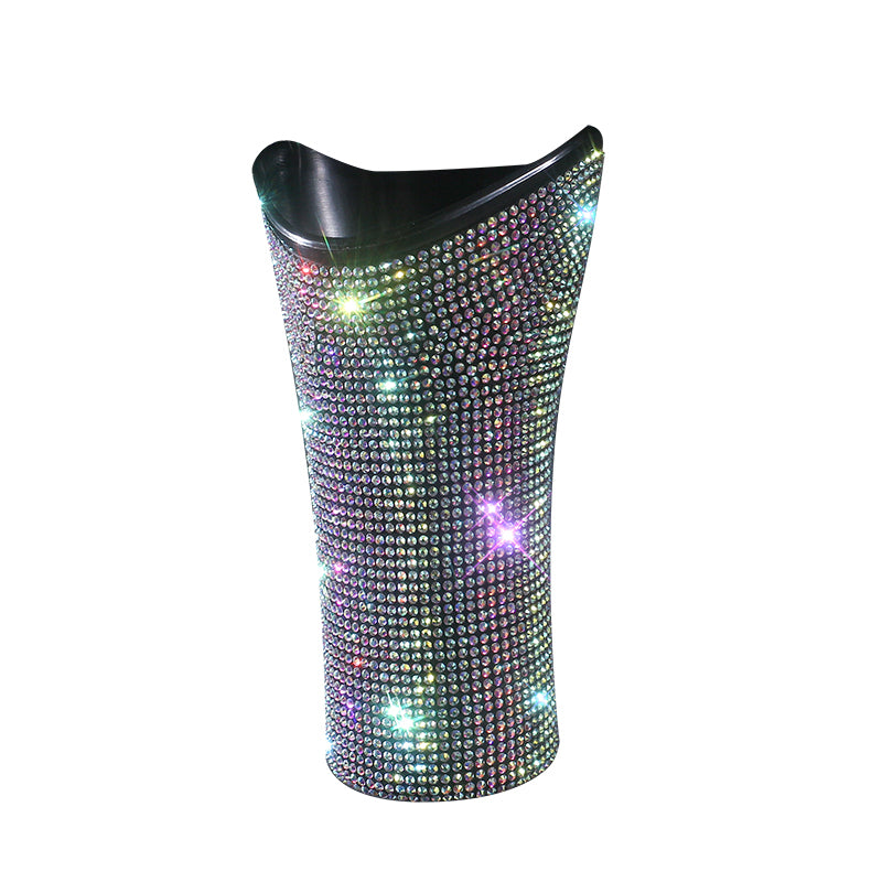 Shining Auto Inside Umbrella Bling Storage Box - Car Seat Back Organizer Cup Holder Garbage Can Umbrella Rack Holder, Car Accessories - Delicate Leather