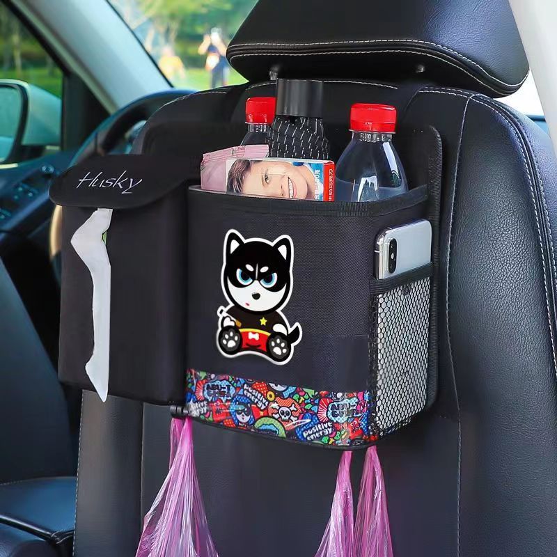 Foldable Cartoon Car Seat Back Ice Bag - Insulated Cooler Storage Hanging Bag with Cooler Bag, Custom Fit For Your Cars - Delicate Leather