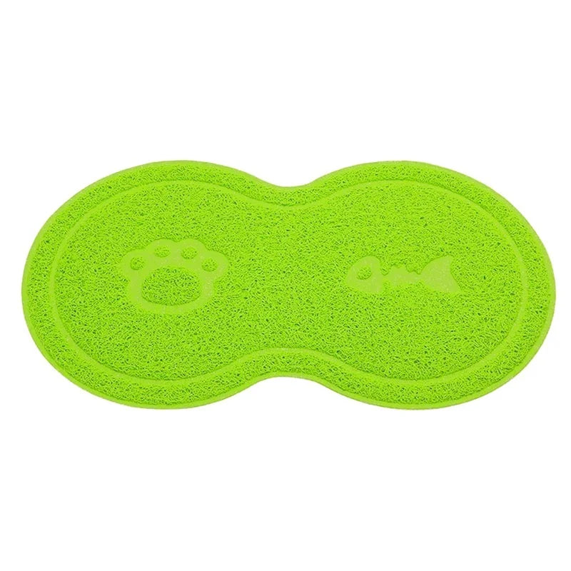 Pet Feeding Mat Dog Cat Eating Drinking Bowl Pad Waterproof Pet Litter Mat Puppy Water Food Dish Tray PVC Feed Placemat for Pet - Delicate Leather