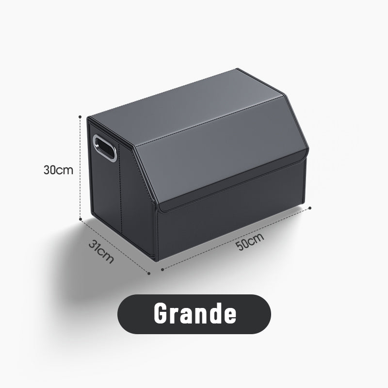 PVC Leather Foldable Universal Storage Box - Collapsible Folding Compartments Car Trunk Organizer - Delicate Leather