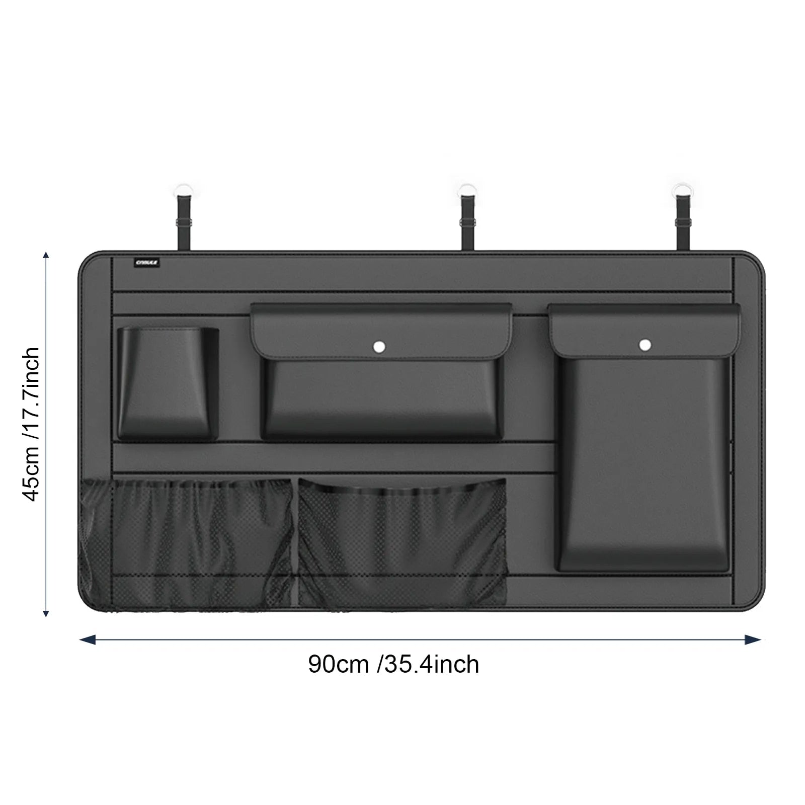 Car Backseat Storage 5 Bag Trunk Organizer Multi-use PU Leather Car Seat Back Organizers Hanging Bag Protector Pad Black PU Leather - Delicate Leather