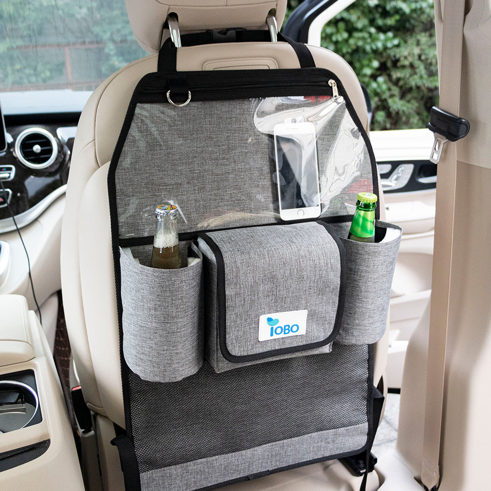 Factory Custom Waterproof Durable Grocery Storage Bag - Car Seat Storage Box and Backseat Organizer with Tray, Custom Fit For Your Cars, Car Accessories - Delicate Leather