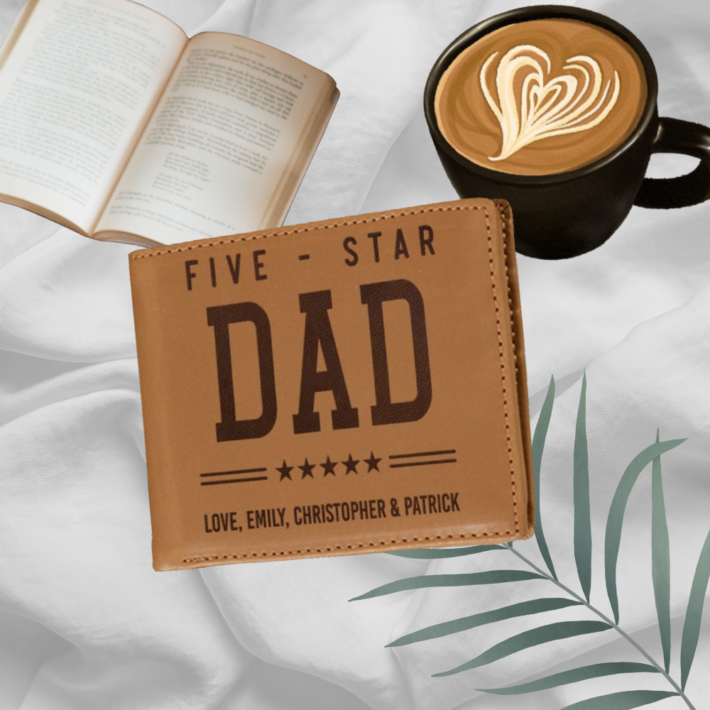 Personalized Wallet Men, Leather Wallet For Men, Custom  Engraved Wallet, Personalized Gifts For Him, Fathers Day Gifts, Husband, Boyfriend, Dad - Delicate Leather