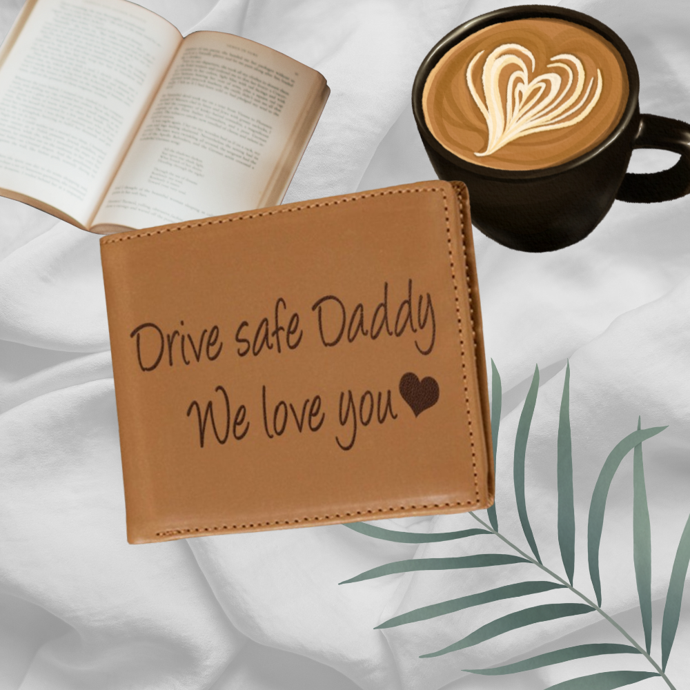Drive Safe Daddy Wallet Men, Leather Wallet For Men, Custom  Engraved Wallet, Personalized Gifts For Him, Fathers Day Gifts, Husband, Boyfriend, Dad - Delicate Leather