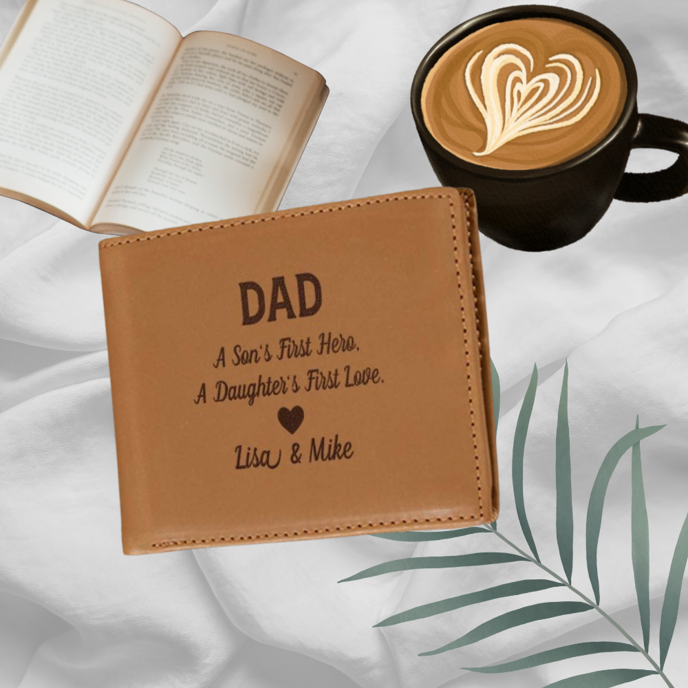Personalized Wallet Men, Leather Wallet For Men, Custom  Engraved Wallet, Personalized Gifts For Him, Fathers Day Gifts, Husband, Boyfriend, Dad - Delicate Leather