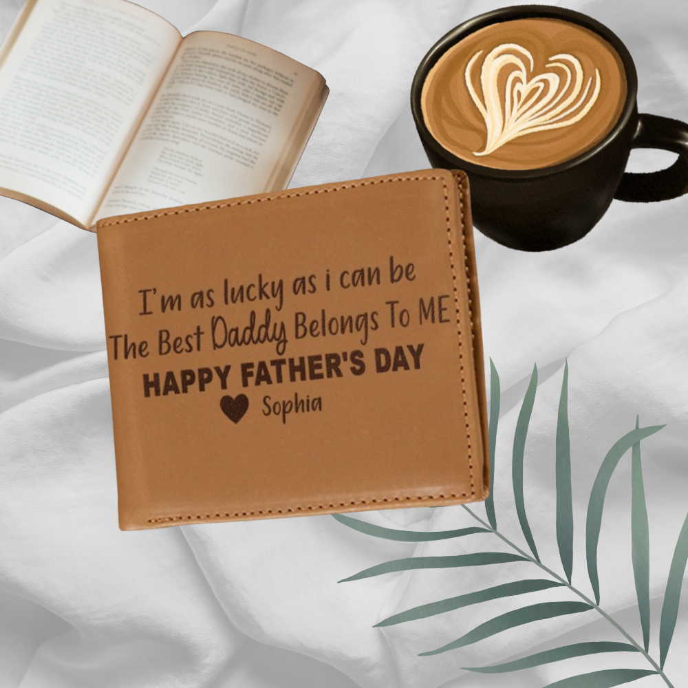 Personalized Wallet Men, Leather Wallet For Men, Custom  Engraved Wallet, Personalized Gifts For Him, Fathers Day Gifts, Husband, Boyfriend, Dad - Delicate Leather