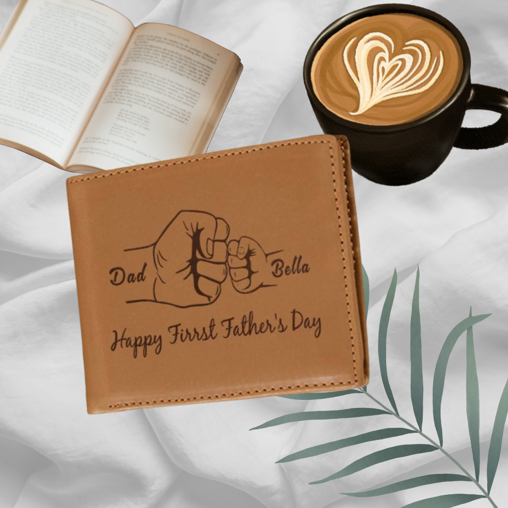 Personalized Wallet Men, Leather Wallet For Men, Custom  Engraved Wallet, Personalized Gifts For Him, Fathers Day Gifts, Husband, Boyfriend, Dad - Delicate Leather
