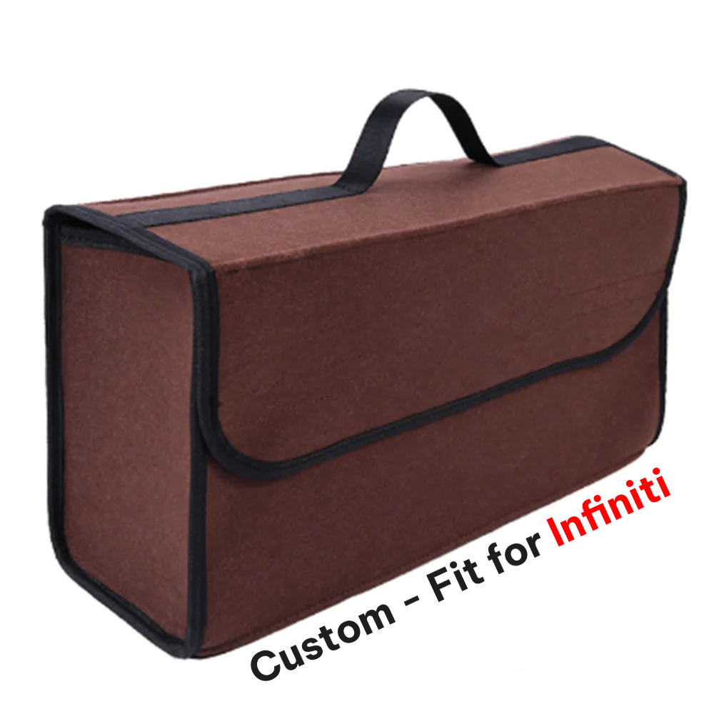 Soft Felt Car Bag Organizer, Custom-Fit For Infiniti, Folding Car Storage Box Non Slip Fireproof Car Trunk Organizer DLIN236 - Delicate Leather