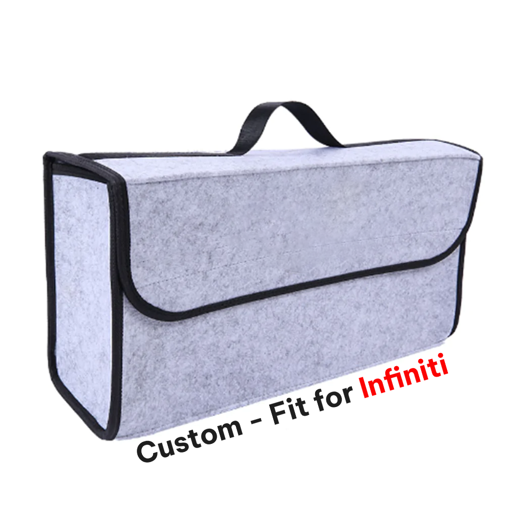 Soft Felt Car Bag Organizer, Custom-Fit For Infiniti, Folding Car Storage Box Non Slip Fireproof Car Trunk Organizer DLIN236 - Delicate Leather