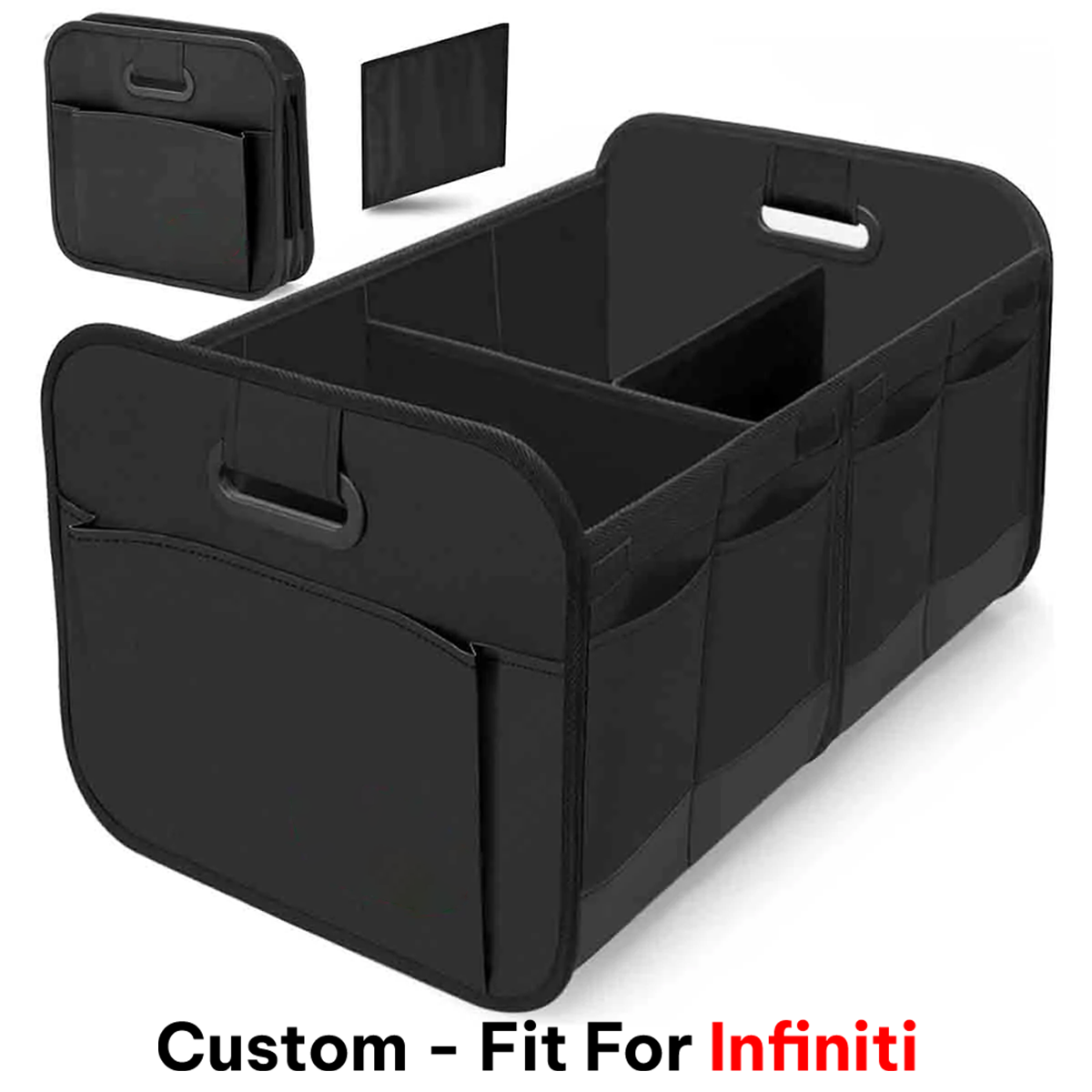 Car Trunk Organizer Storage, Custom-Fit For Car, Car Storage, Reinforced Handles, Collapsible Multi, Compartment Car Organizers, Foldable and Waterproof, 600D Oxford Polyester DLIN237 - Delicate Leather