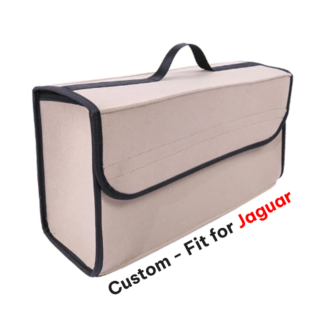 Soft Felt Car Bag Organizer, Custom-Fit For Jaguar, Folding Car Storage Box Non Slip Fireproof Car Trunk Organizer DLJG236 - Delicate Leather