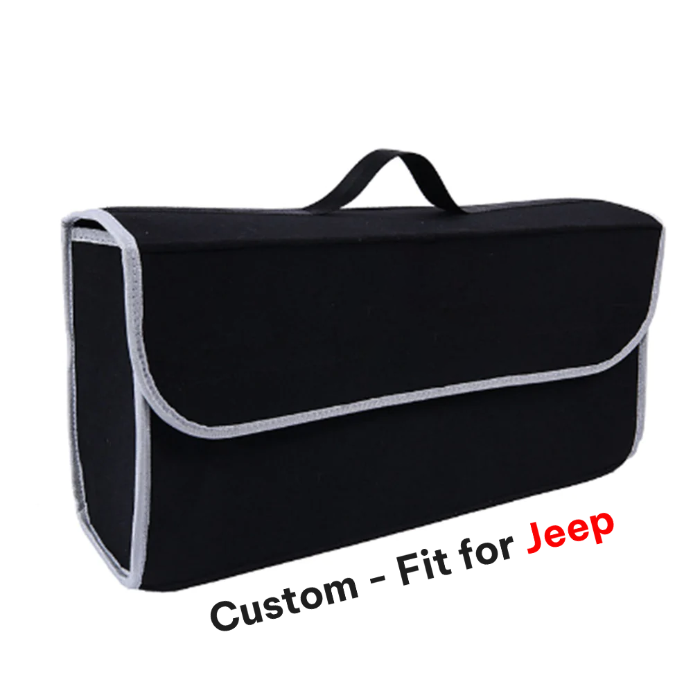 Soft Felt Car Bag Organizer, Custom-Fit For Jeep, Folding Car Storage Box Non Slip Fireproof Car Trunk Organizer DLJE236 - Delicate Leather