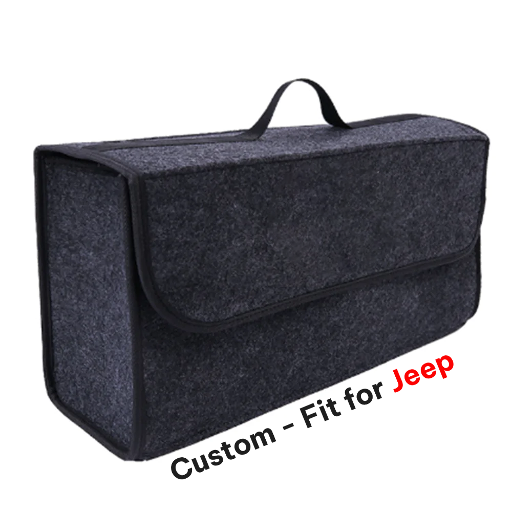 Soft Felt Car Bag Organizer, Custom-Fit For Jeep, Folding Car Storage Box Non Slip Fireproof Car Trunk Organizer DLJE236 - Delicate Leather