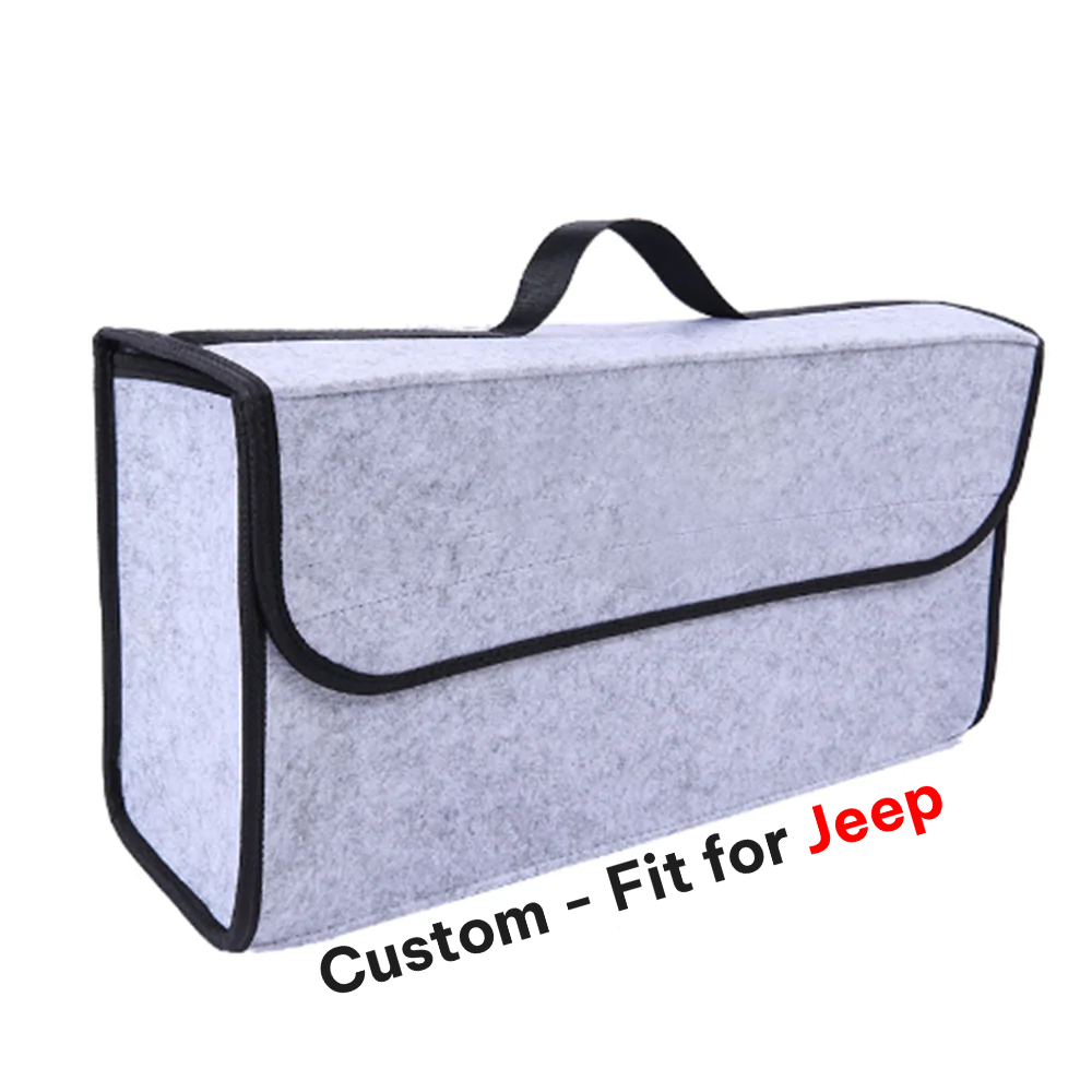 Soft Felt Car Bag Organizer, Custom-Fit For Jeep, Folding Car Storage Box Non Slip Fireproof Car Trunk Organizer DLJE236 - Delicate Leather