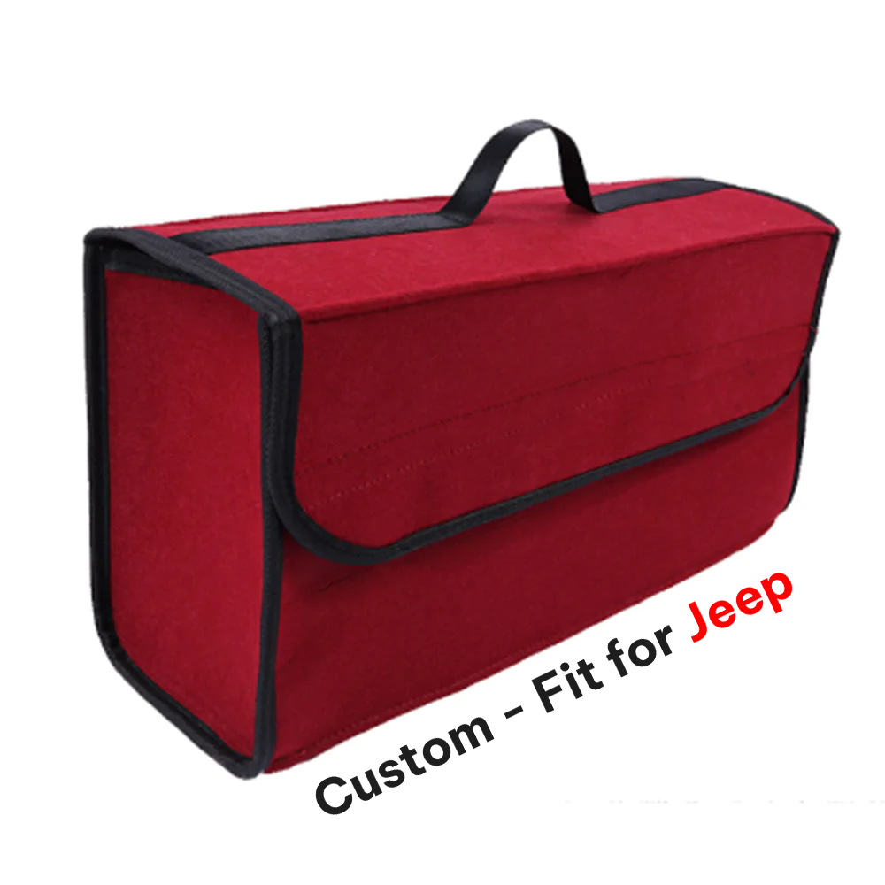 Soft Felt Car Bag Organizer, Custom-Fit For Jeep, Folding Car Storage Box Non Slip Fireproof Car Trunk Organizer DLJE236 - Delicate Leather