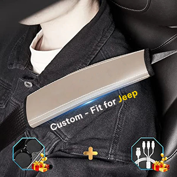 Car Seat Belt Covers (2PCS), Custom For Your Cars, Microfiber Leather Seat Belt Shoulder Pads for More Comfortable Driving, Car Accessories JE13994 - Delicate Leather