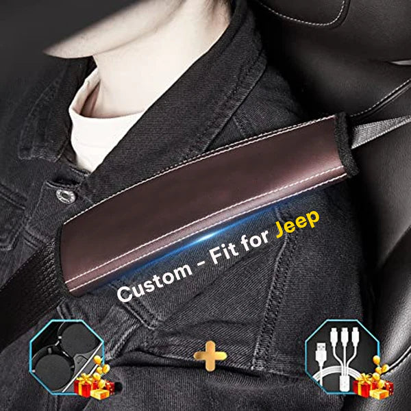 Car Seat Belt Covers (2PCS), Custom For Your Cars, Microfiber Leather Seat Belt Shoulder Pads for More Comfortable Driving, Car Accessories JE13994 - Delicate Leather