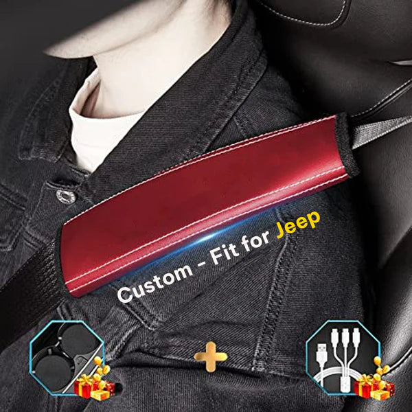 Car Seat Belt Covers (2PCS), Custom For Your Cars, Microfiber Leather Seat Belt Shoulder Pads for More Comfortable Driving, Car Accessories JE13994 - Delicate Leather